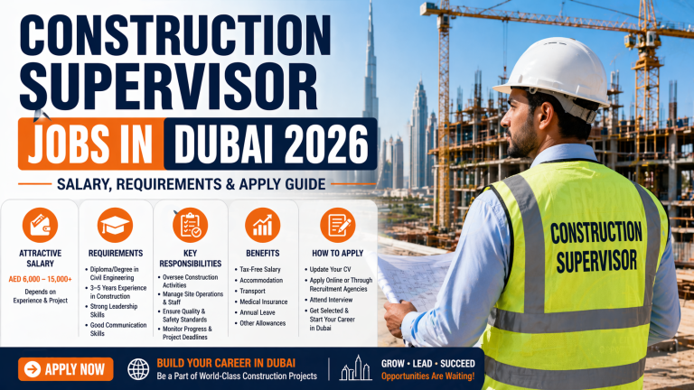 Construction Supervisor Jobs in Dubai 2026